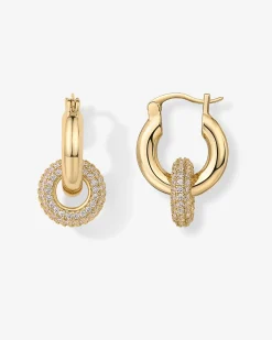 PAVOI Dangle & Threader|Huggies-Chunky Halo Convertible Hoops
