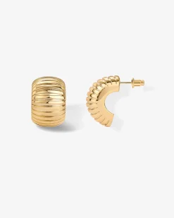 PAVOI Hoops-Chunky Ribbed Hoop Earrings
