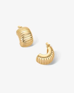 PAVOI Hoops-Chunky Ribbed Hoop Earrings