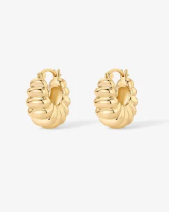 PAVOI Hoops-Chunky Ribbed Retro Hoops
