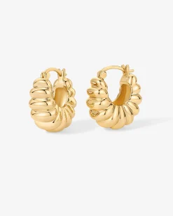 PAVOI Hoops-Chunky Ribbed Retro Hoops