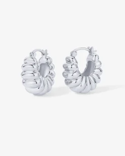 PAVOI Hoops-Chunky Ribbed Retro Hoops