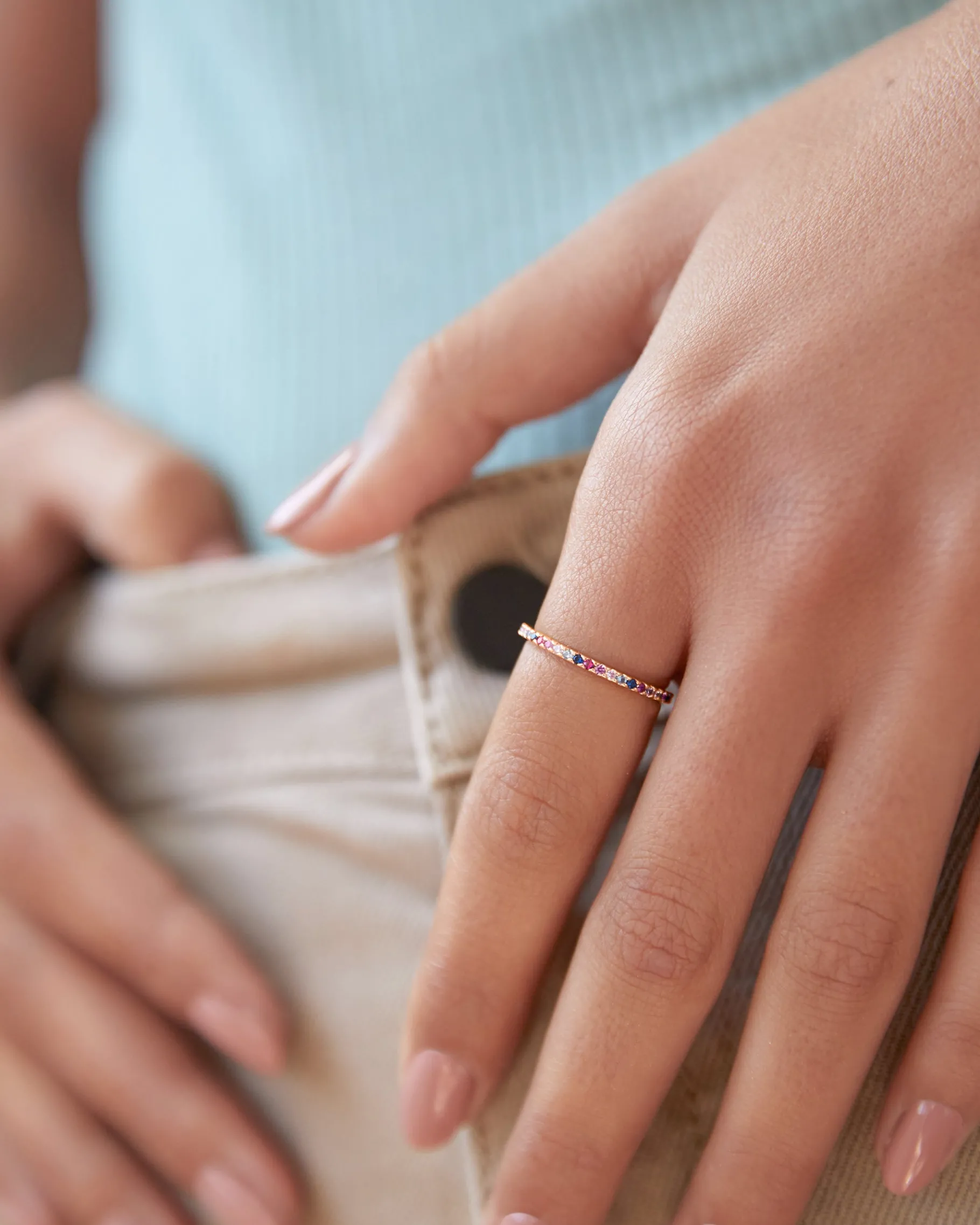 PAVOI Stackable|Eternity-Colored Mila Eternity Band