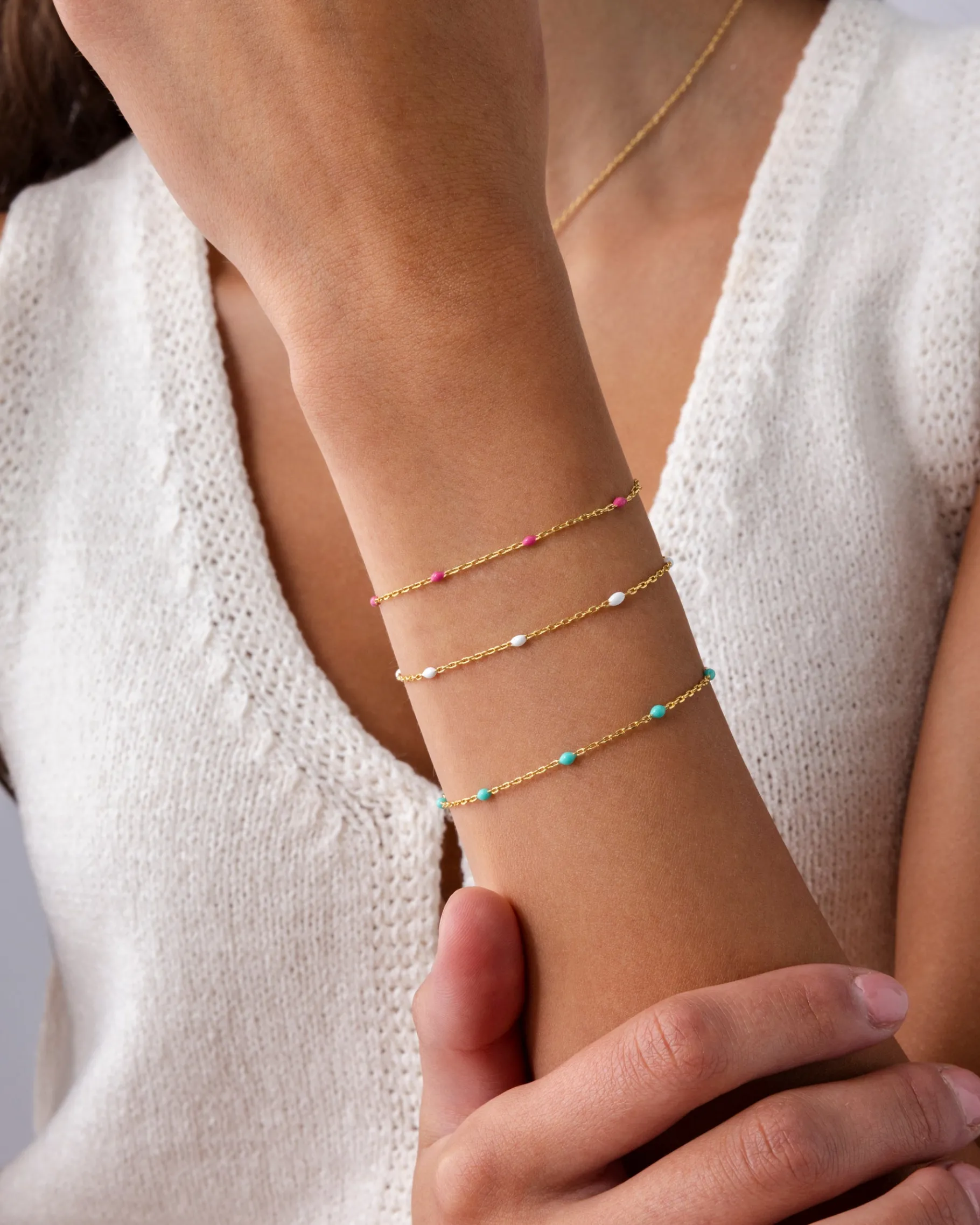 PAVOI Beaded-Colorful Enamel Bracelet