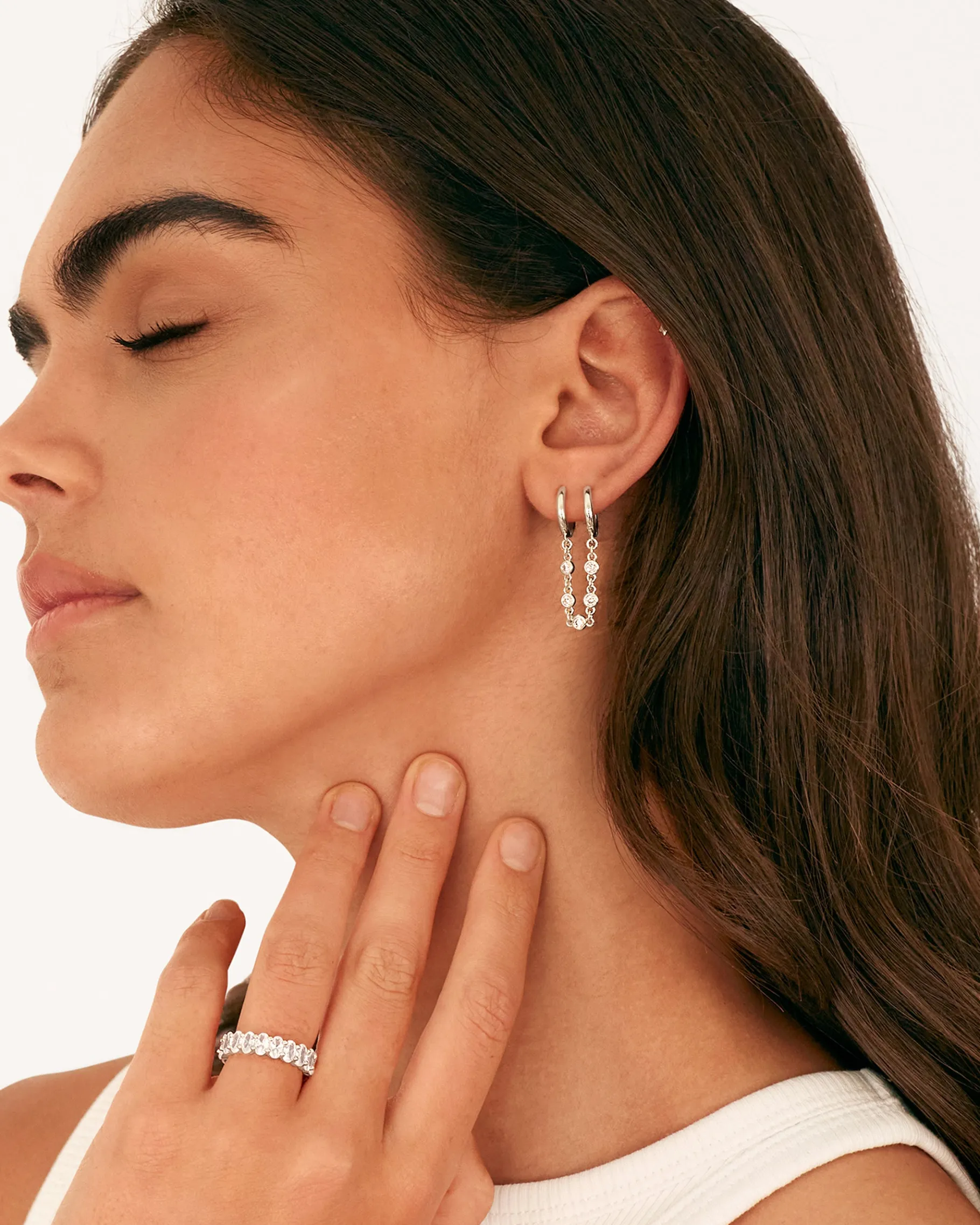 PAVOI Chain Earrings|Dangle & Threader-Cubic Zirconia Chain Earrings