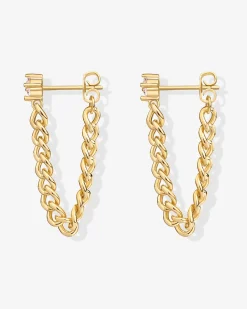 PAVOI Dangle & Threader-Cubic Zirconia Chained Earrings