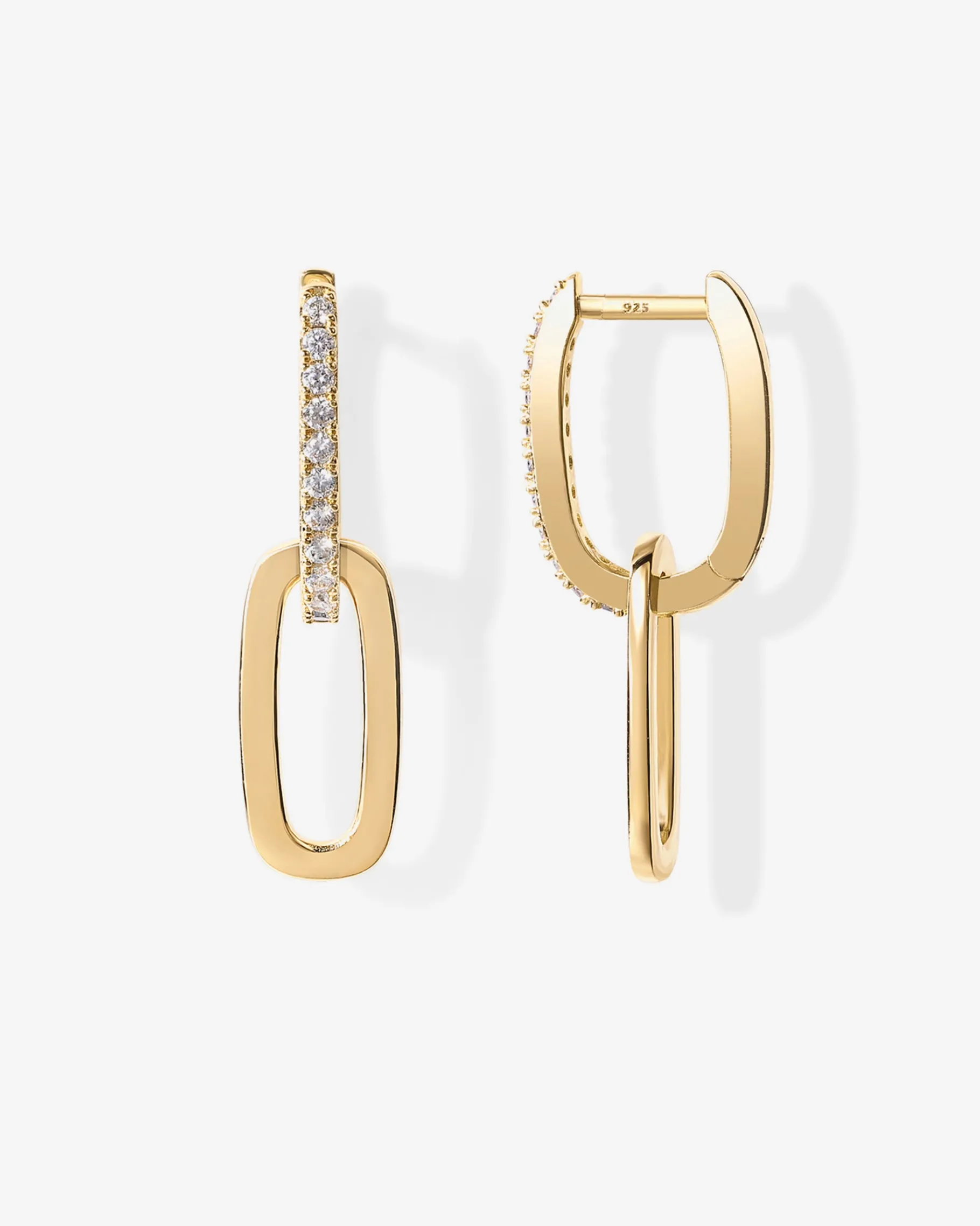 PAVOI Dangle & Threader|Huggies-Cubic Zirconia Convertible Paperclip Link Earrings