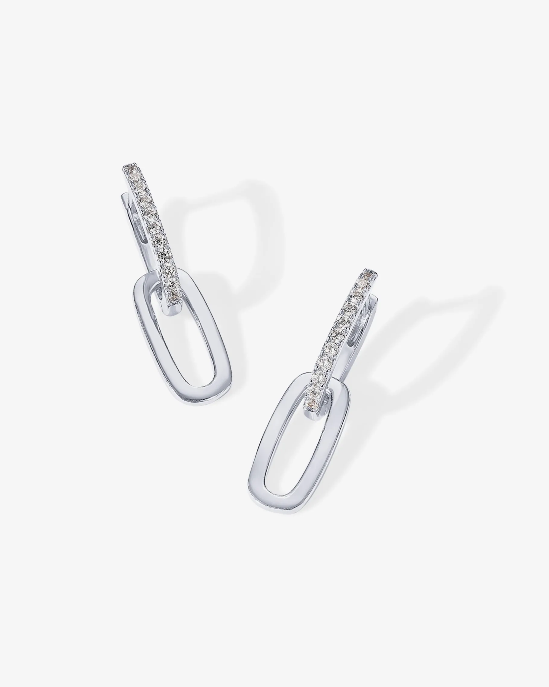 PAVOI Dangle & Threader|Huggies-Cubic Zirconia Convertible Paperclip Link Earrings