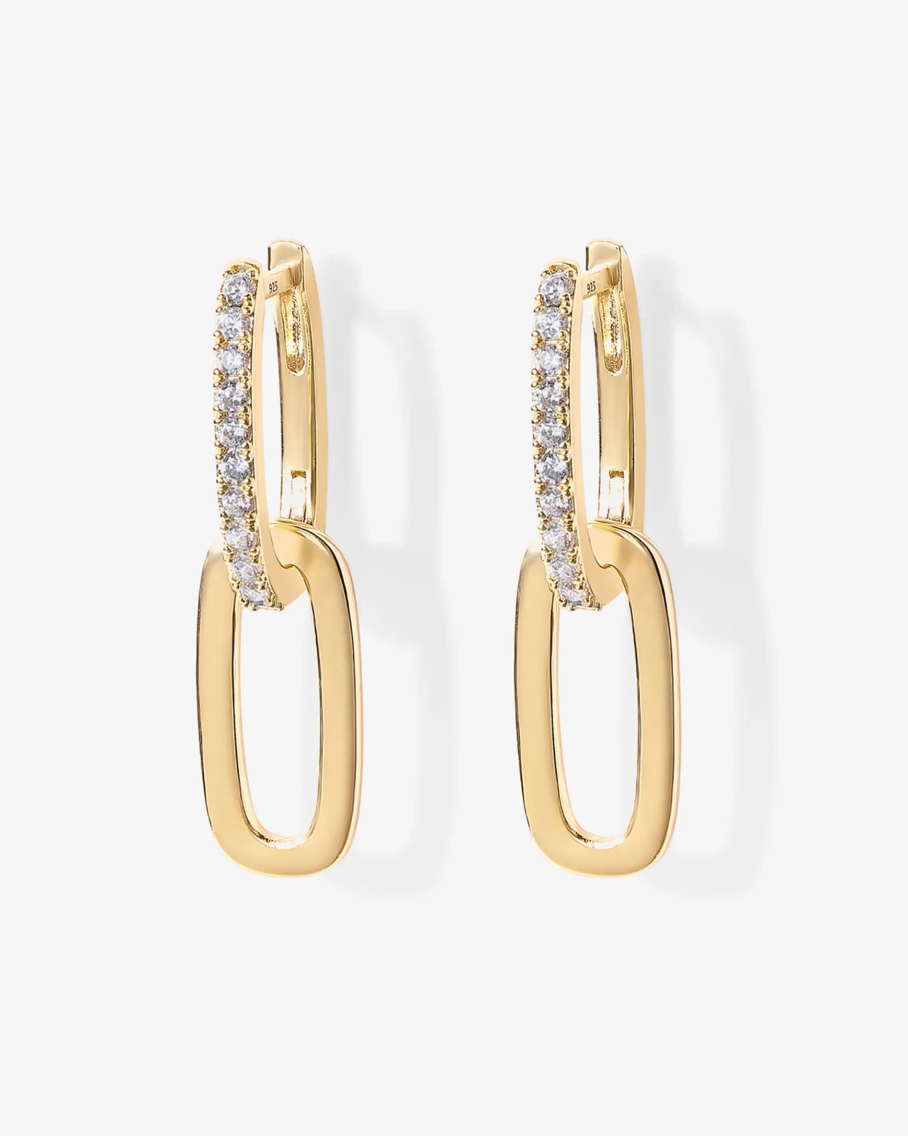 PAVOI Dangle & Threader|Huggies-Cubic Zirconia Convertible Paperclip Link Earrings