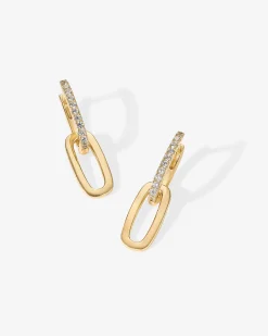 PAVOI Dangle & Threader|Huggies-Cubic Zirconia Convertible Paperclip Link Earrings
