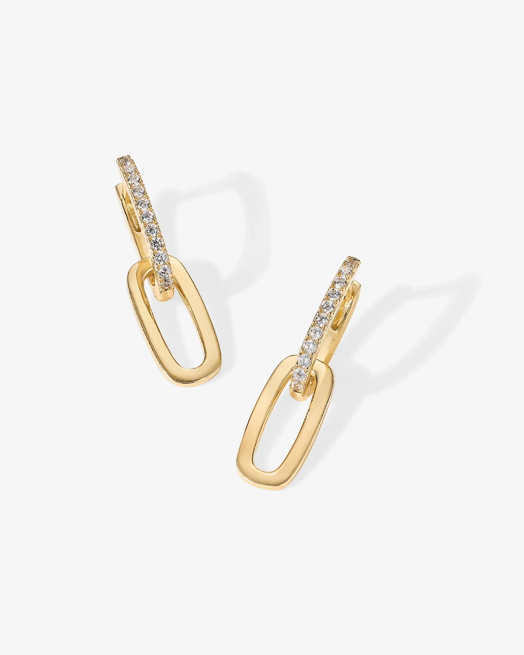 PAVOI Dangle & Threader|Huggies-Cubic Zirconia Convertible Paperclip Link Earrings