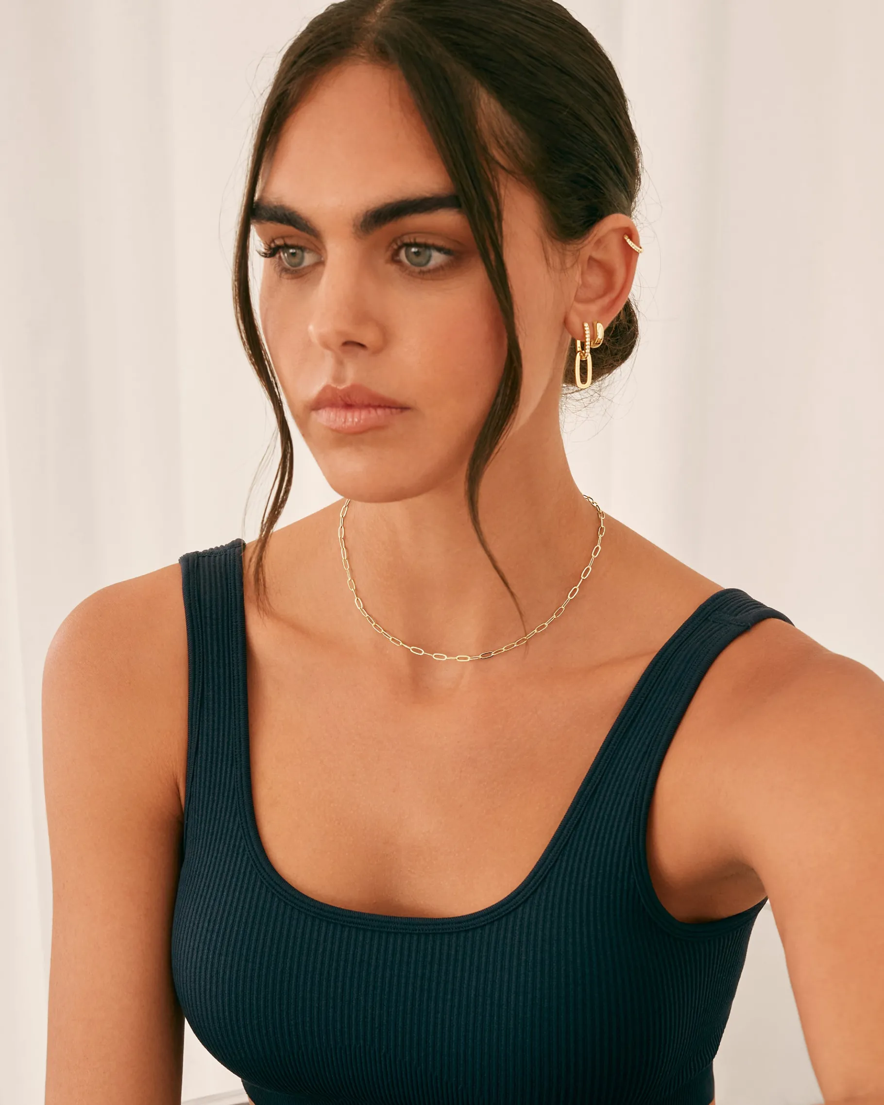 PAVOI Dangle & Threader|Huggies-Cubic Zirconia Convertible Paperclip Link Earrings