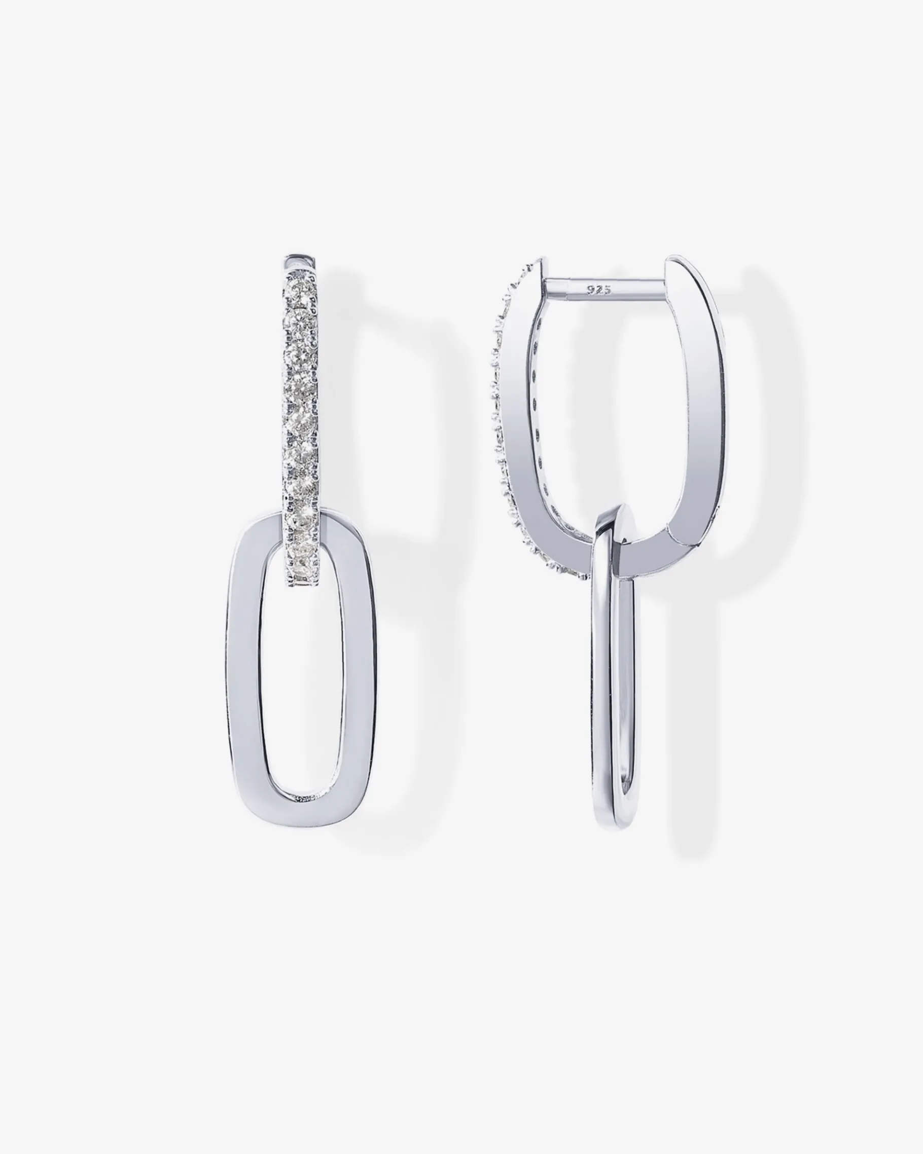 PAVOI Dangle & Threader|Huggies-Cubic Zirconia Convertible Paperclip Link Earrings