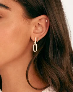 PAVOI Dangle & Threader|Huggies-Cubic Zirconia Convertible Paperclip Link Earrings