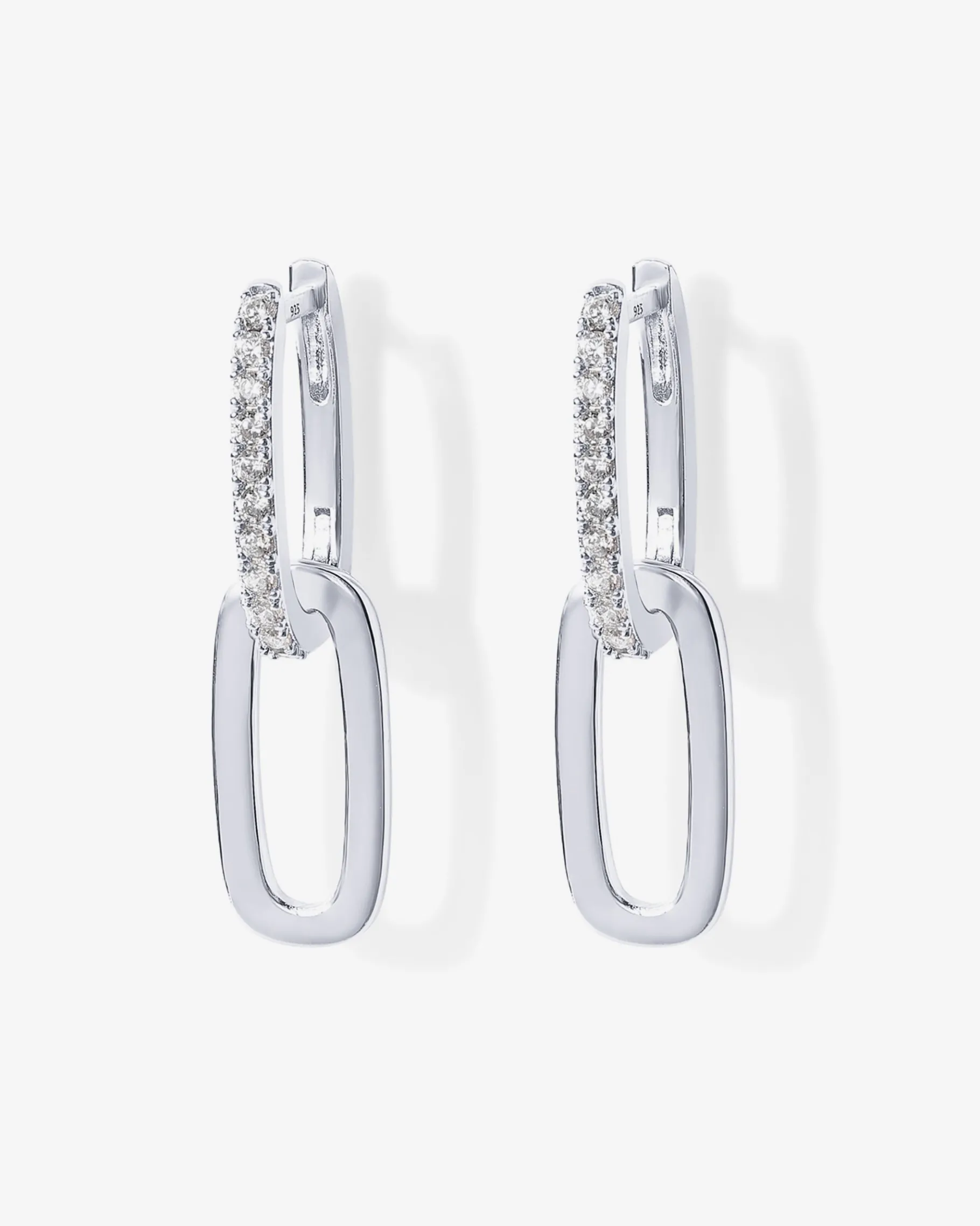 PAVOI Dangle & Threader|Huggies-Cubic Zirconia Convertible Paperclip Link Earrings