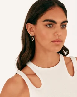 PAVOI Dangle & Threader|Huggies-Cubic Zirconia Convertible Paperclip Link Earrings