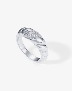 PAVOI Stackable-Cubic Zirconia Croissant Ring
