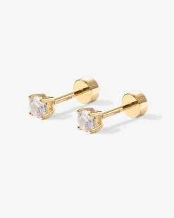 PAVOI Flat Backs|Studs-Cubic Zirconia Stud Screwbacks