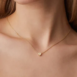 PAVOI Pendants-Dainty Heart Initial Necklace