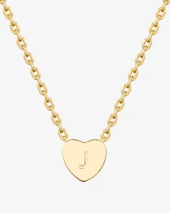 PAVOI Pendants-Dainty Heart Initial Necklace