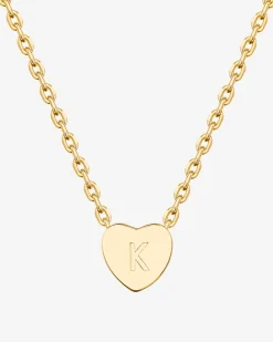 PAVOI Pendants-Dainty Heart Initial Necklace