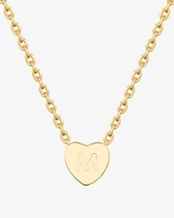 PAVOI Pendants-Dainty Heart Initial Necklace