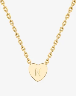 PAVOI Pendants-Dainty Heart Initial Necklace