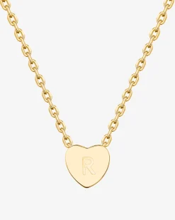 PAVOI Pendants-Dainty Heart Initial Necklace