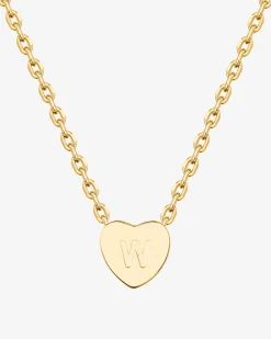 PAVOI Pendants-Dainty Heart Initial Necklace