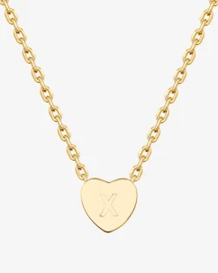 PAVOI Pendants-Dainty Heart Initial Necklace