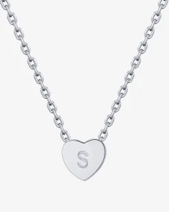 PAVOI Pendants-Dainty Heart Initial Necklace