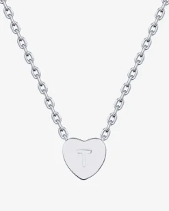 PAVOI Pendants-Dainty Heart Initial Necklace