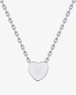 PAVOI Pendants-Dainty Heart Initial Necklace