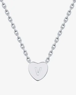 PAVOI Pendants-Dainty Heart Initial Necklace