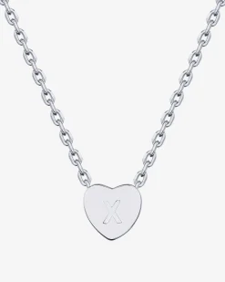 PAVOI Pendants-Dainty Heart Initial Necklace
