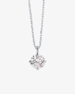 PAVOI Pendants-Dainty 7.5mm Swarovski CZ Solitaire Pendant Necklace