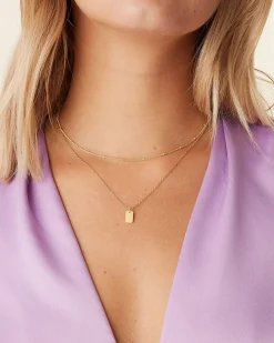 PAVOI Layered|Pendants-Dog Tag Necklace