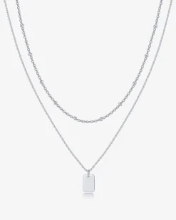 PAVOI Layered|Pendants-Dog Tag Necklace