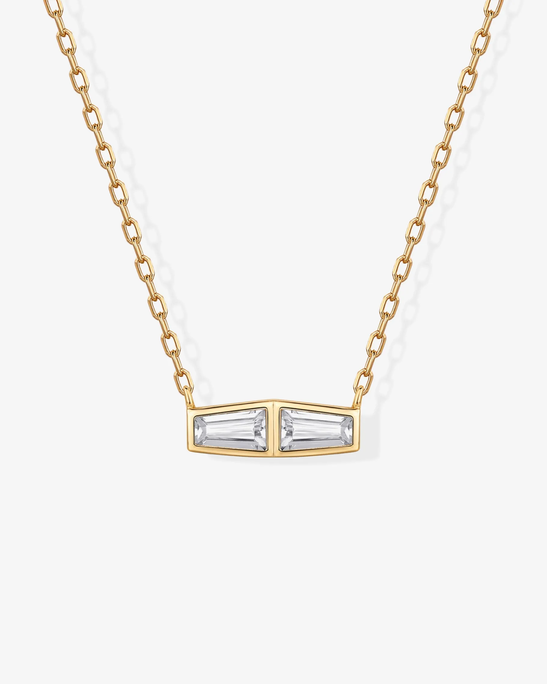 PAVOI Pendants-Double Baguette Necklace