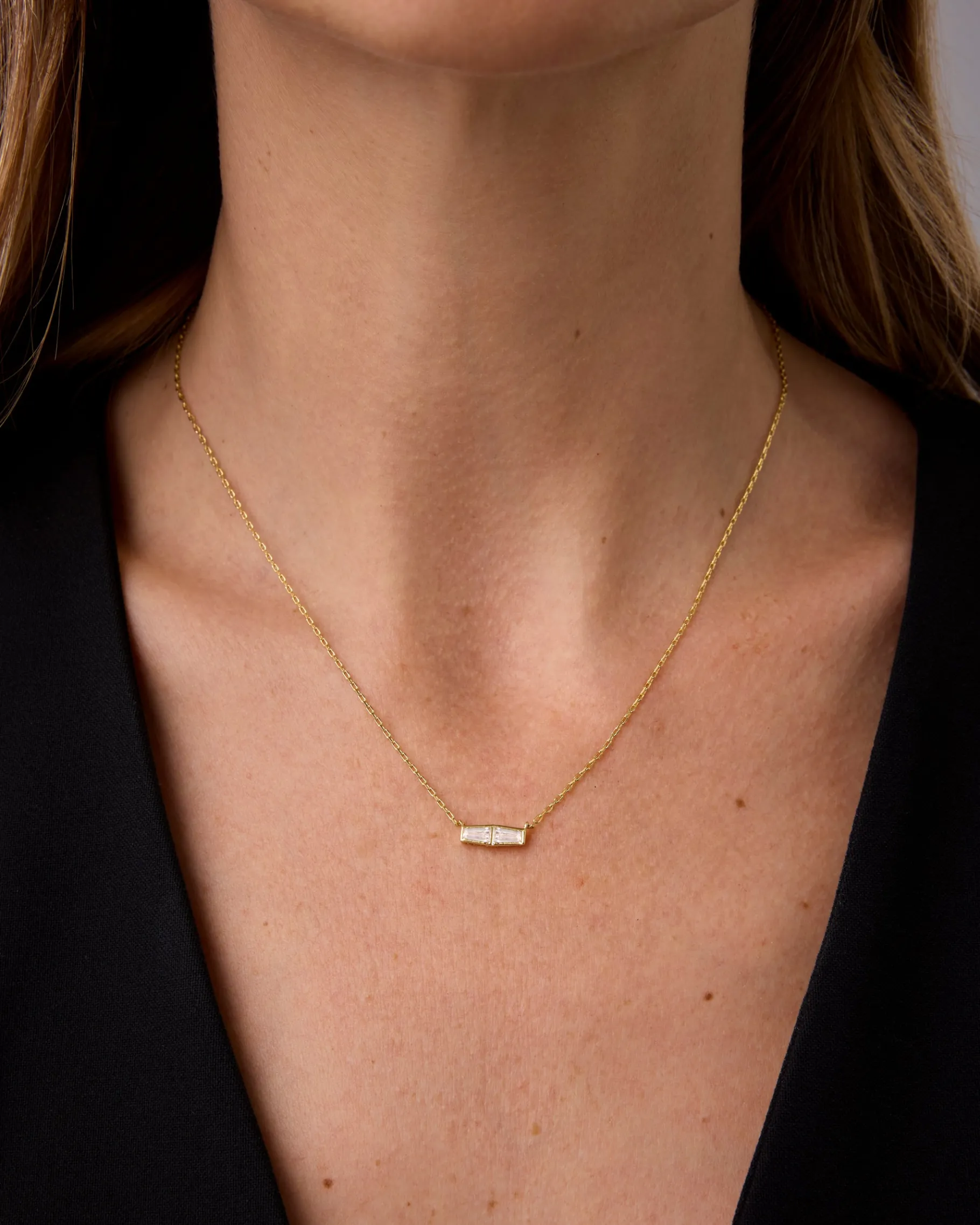 PAVOI Pendants-Double Baguette Necklace