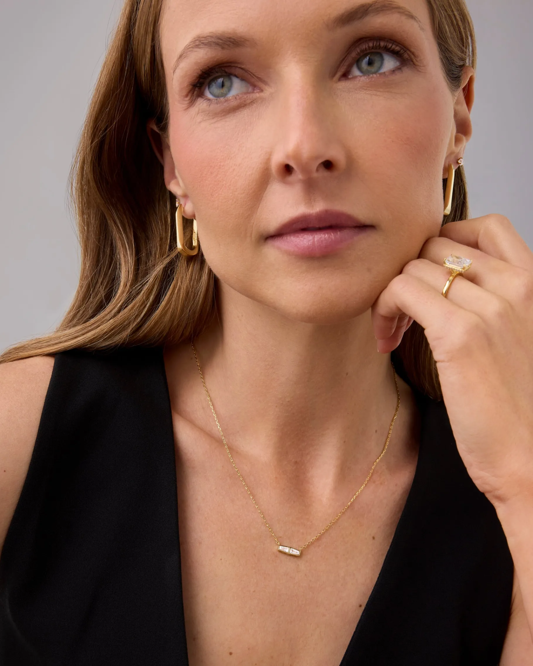 PAVOI Pendants-Double Baguette Necklace