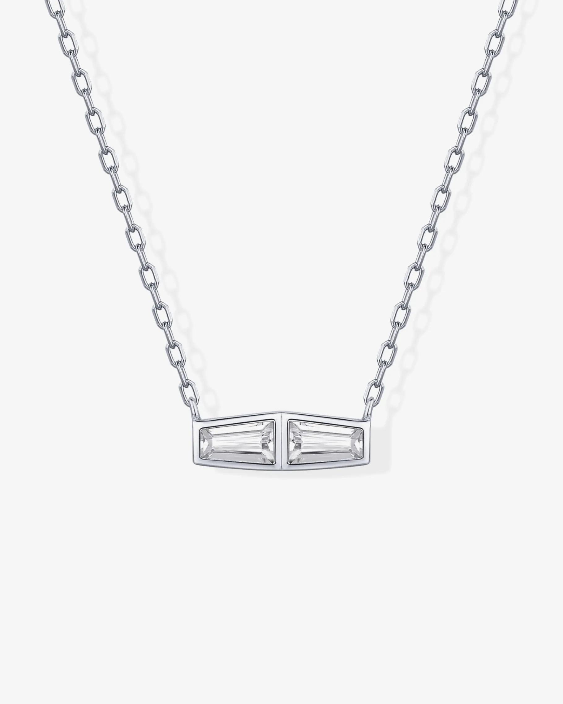PAVOI Pendants-Double Baguette Necklace