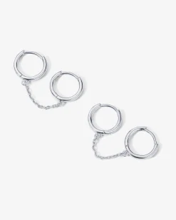 PAVOI Chain Earrings|Dangle & Threader-Double Huggie Dangle Chain Earrings