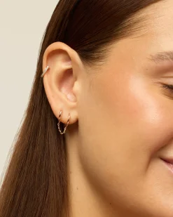 PAVOI Chain Earrings|Dangle & Threader-Double Huggie Dangle Chain Earrings