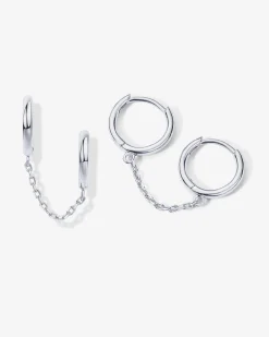 PAVOI Chain Earrings|Dangle & Threader-Double Huggie Dangle Chain Earrings