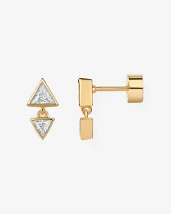 PAVOI Dangle & Threader|Flat Backs-Double Triangle Dangle Screwbacks
