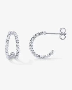 PAVOI Huggies|Hoops-Double Twisted Rope Huggies