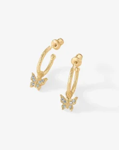 PAVOI Dangle & Threader|Hoops-Drop Butterfly Hoops