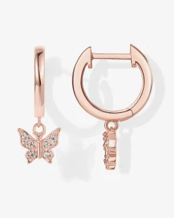 PAVOI Dangle & Threader|Huggies-Drop Butterfly Huggies