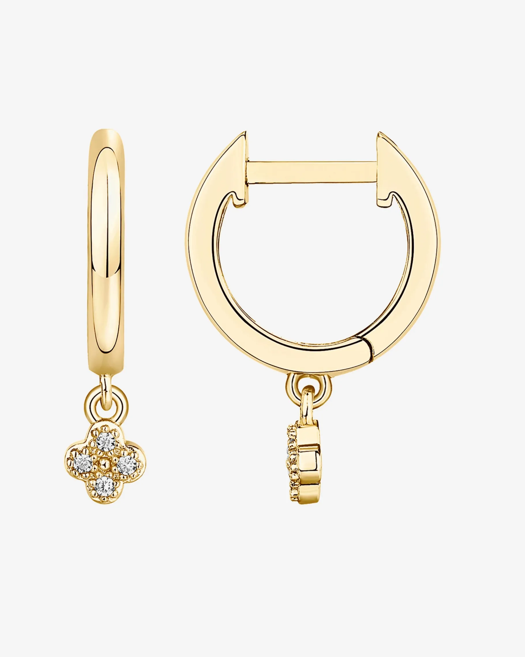PAVOI Dangle & Threader|Huggies-Drop Clover Huggies